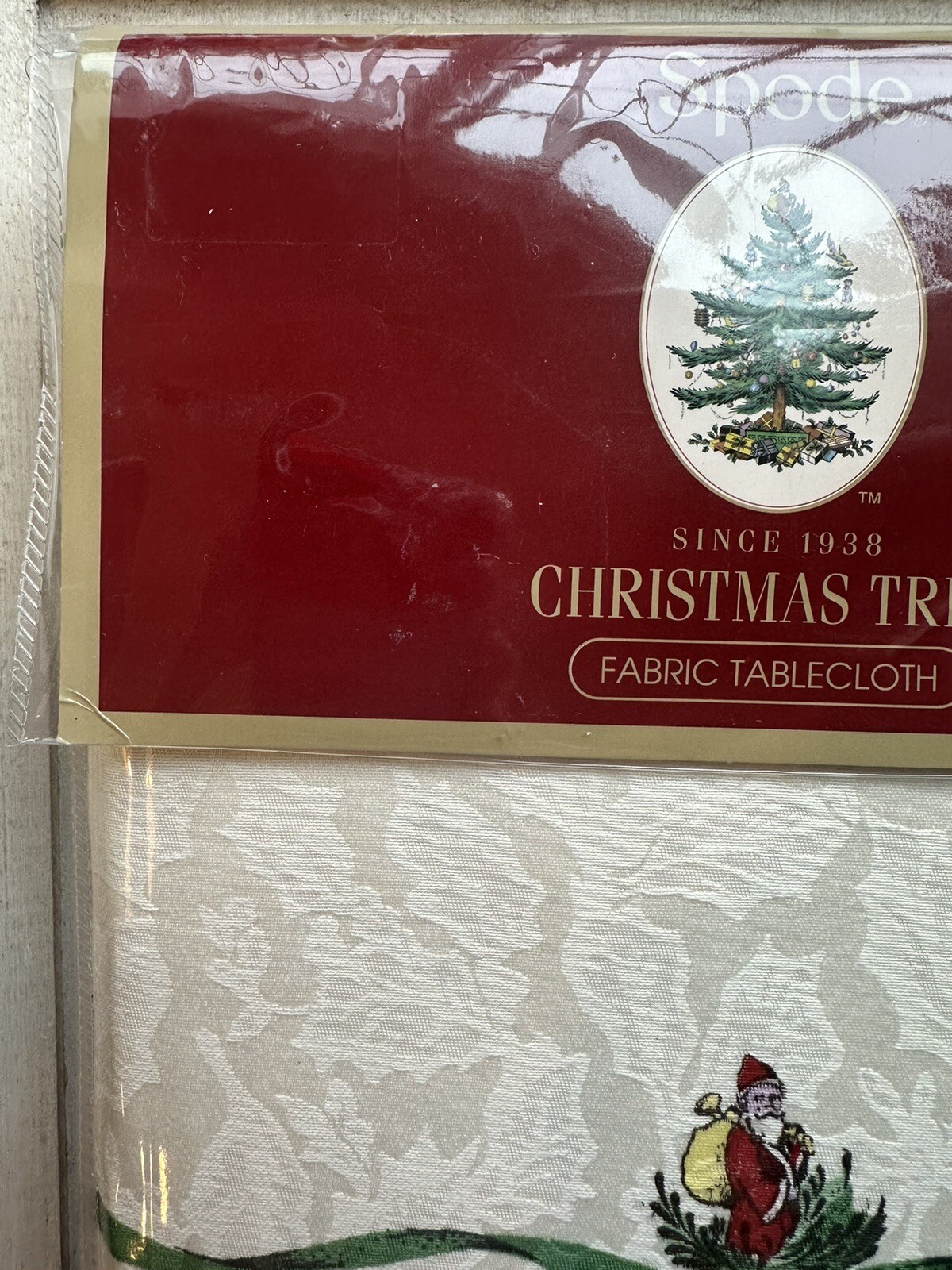 SPODE CHRISTMAS TREE TABLECLOTH 60" x 120" OVAL OBLONG NEW IN PACKAGE