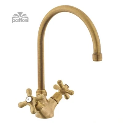 Miscelatore lavello in ottone bronzato PAFFONI Iris Rubinetto con canna girevole