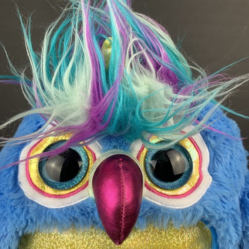 Rainbocorn Blue Parrot Unicorn Easter Plush Heart Glitter Eyes 10" Owl Bird - Picture 2 of 12