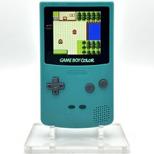 Nintendo Game Boy Color GBC Backlit IPS Mod Console System Teal Blue Shell