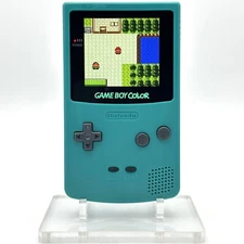Nintendo Game Boy Color GBC Backlit IPS Mod Console System Teal Blue Shell