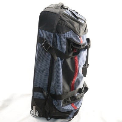 Samsonite Rolling Duffel Bag Blue Grid Ripstop Wheeled Travel