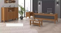 Komplettes BüRo Schreibtisch Einrichtung Schreibtisch Couchtisch Schrank 4Tlg