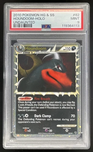 2010 Pokemon HeartGold & SoulSilver Undaunted #82/90 Houndoom Holo PSA 9