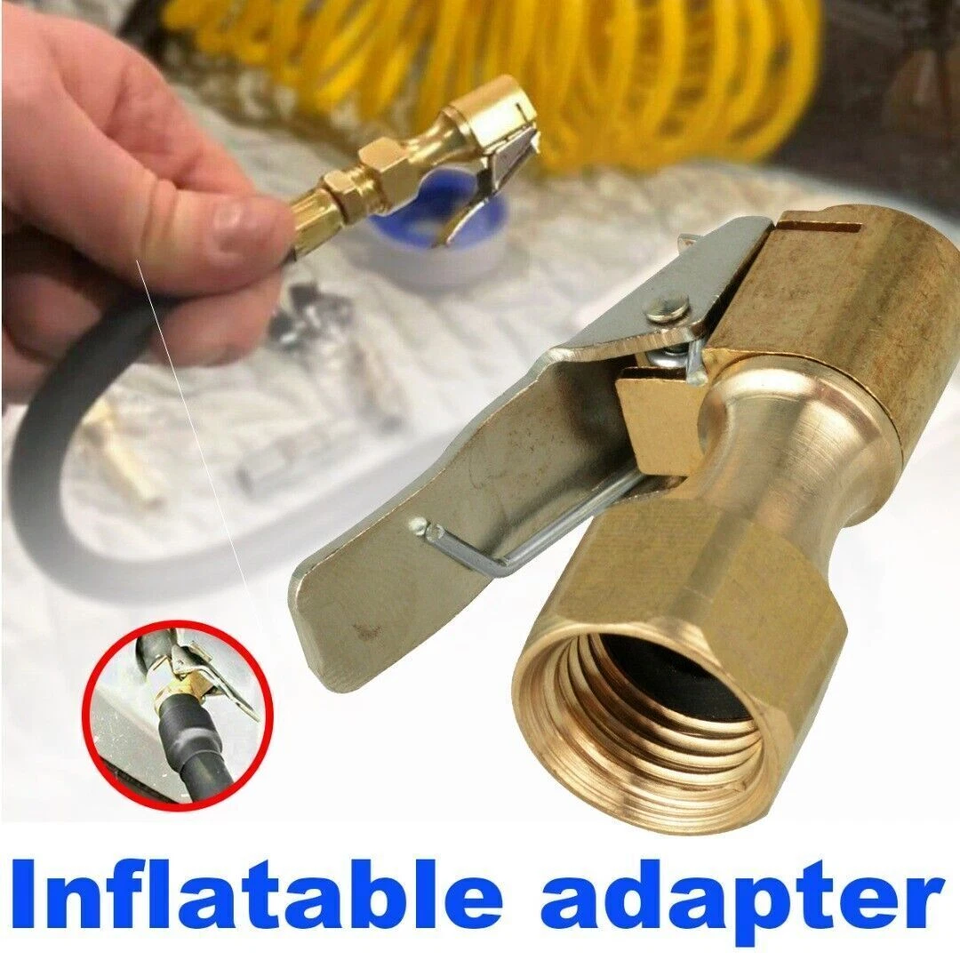 Universal Heavy Duty Open Flow Lock Straight In Tire Chuck With Inflator Compressor Fittings Air Chuck - Foto 6