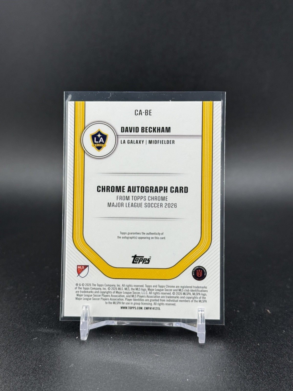 2026 Topps Chrome MLS David Beckham Autograph Roman Numerals /XI (11) #CA-BE view 2