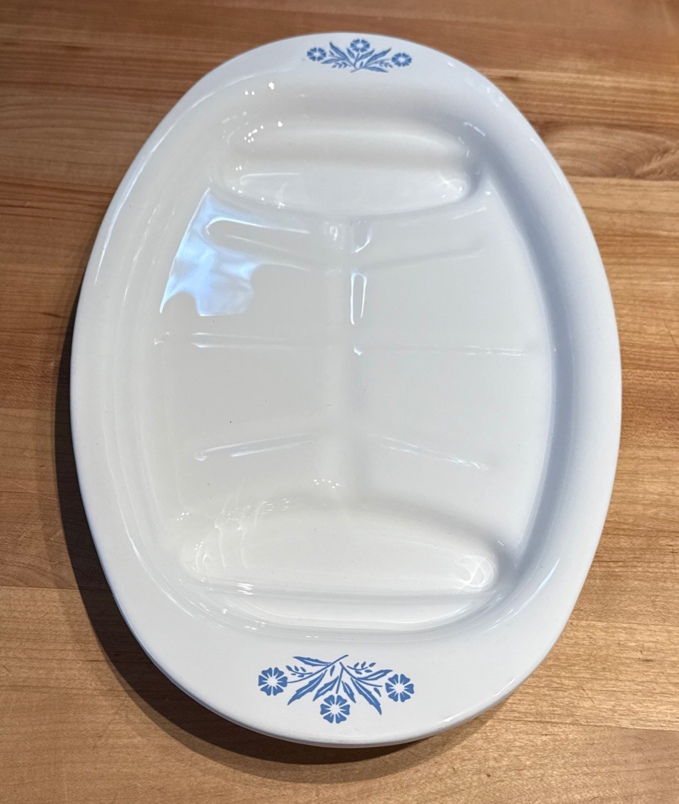 Corning Ware Blue Cornflower P-19 Serving Meat Platter Dish 
