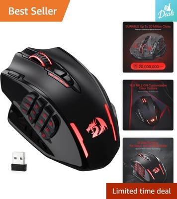 M913 Elite Wireless Gaming Mouse: 16000 DPI, RGB & 16 Programmable Buttons