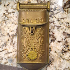 Vintage Wall-Mount Brass Mailbox, Weather Res...