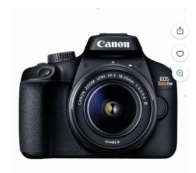 Canon EOS Rebel T100 Digital SLR Camera Kit 18-55mm Lens Built-in Flash Black
