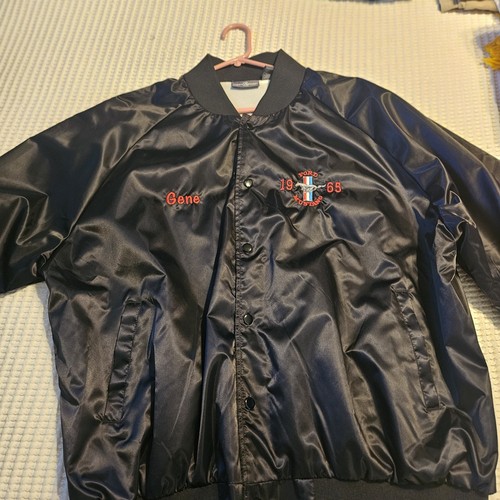 Vintage Embroidered 1965 Ford Mustang Auburn Sport Satin Sport Jacket 2XL