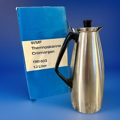 VTG WMF Cromargan Thermos 1.2L MCM Stainless Germany NOS Org Rubber Seal & Lid