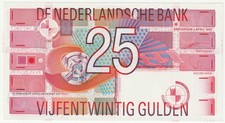 Netherlands 25 Gulden Banknote 1989 Uncirculated Condition Pick#100