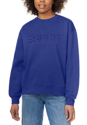 Esprit Women's Fleece Crewneck Sweatshirt, Royal Blue, 80s Nostagia, Size L