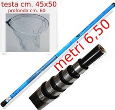guadino metri 6 ,5 manico telescopico kit con rete idro maglia larga carpa mare