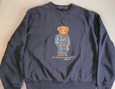 Polo Ralph Lauren Polo Bear Sweatshirt Men M Navy Denim Bear Preppy Crewneck