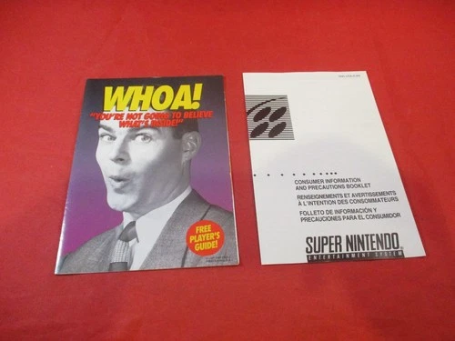 "Whoa!"/"It's Scary" Super Nintendo SNES Power Club Promo + Precautions Insert #