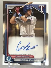 2024 Bowman Chrome Quincy Scott 1st (RC) Auto #CPA-QS Texas Rangers