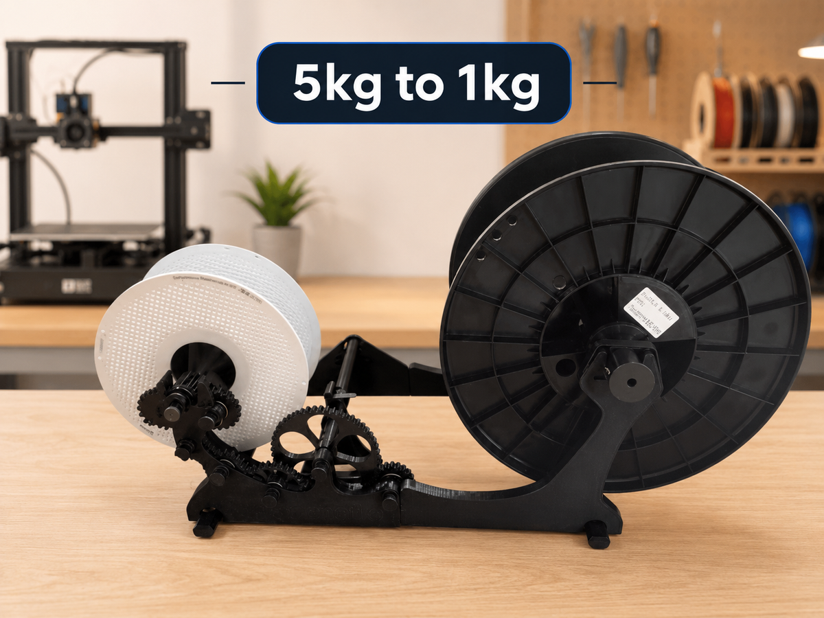 3D Printer Filament Respooler 5kg to 1kg Spool Winder Universal