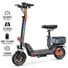 Ruitoo 1000W Electric Scooters with Seat Adults Foldable Fast E-Scooter 28 MPH