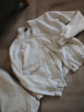 Boohoo Tracksuit Jacket And Bottoms Small Grey Wide Leg