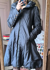 Creenstone Luxury Fit and Flare Maxi Coat Jacket Long Alt Raincoat Mac 12 10