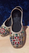 Khussa Punjabi Jutti Sandals Red Shoes Bead Flats Slippers Slides Shalwar Sari 8