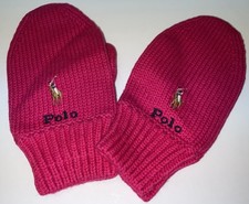 NWOT Polo Ralph Lauren Childen  s Toddler Knit Mittens Pink Size 2T-4T