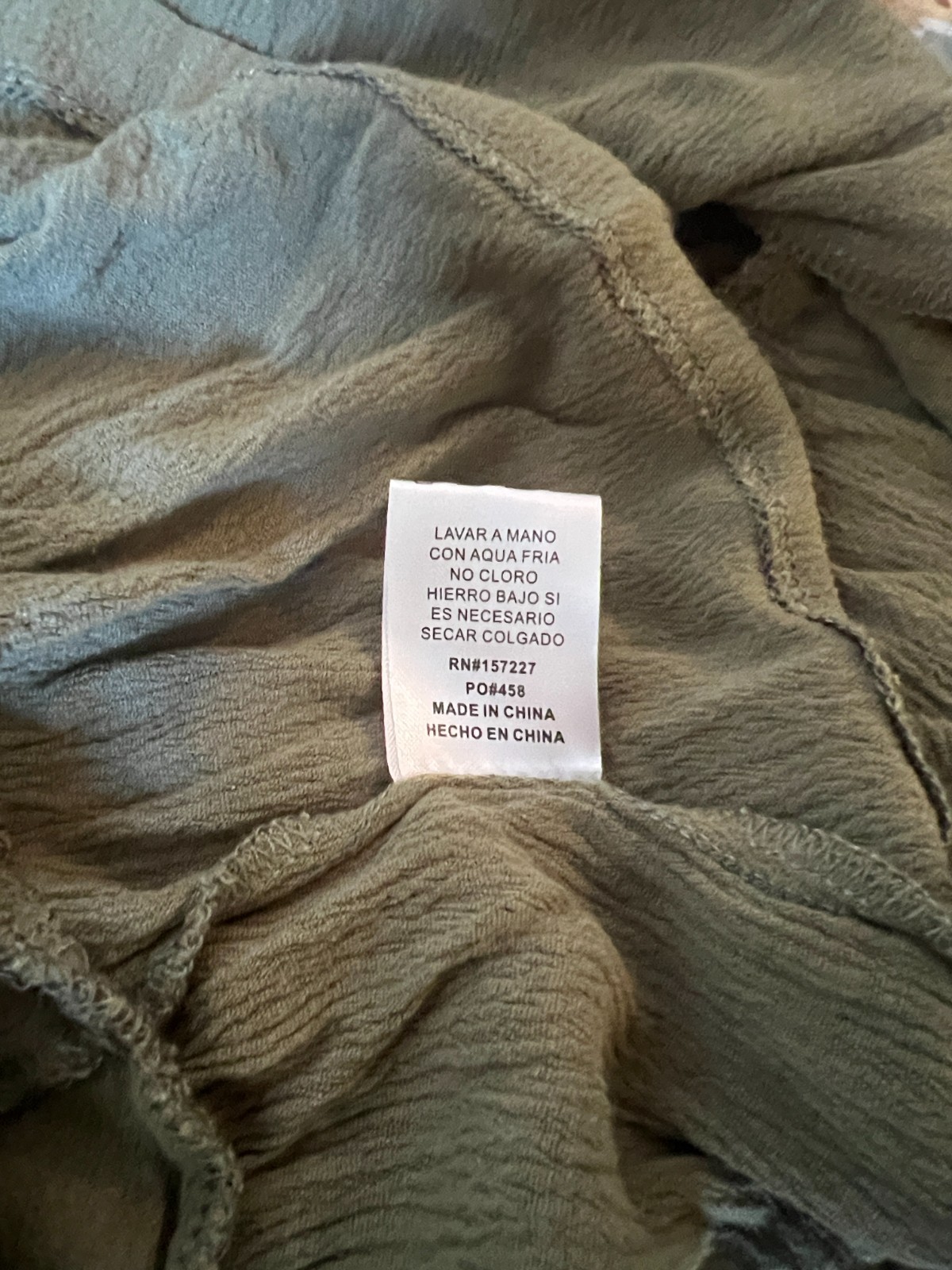 Final Touch Olive Green Button-Front Mini Rayon S… - image 6