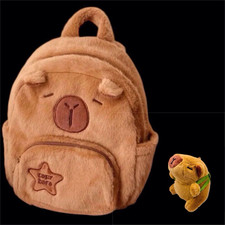 Plush Capybara Backpack  Plush Capybara Key chain Adjustable Strap E2-01