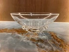 Steuben Art Glass Bowl Tri-footed Signed - comes in original box & dust cover