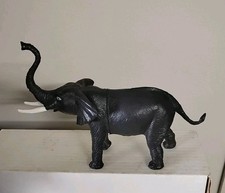 Rubber 1987 10" long Elephant Toy WITH TRUNK UP FOR GOOD LUCK