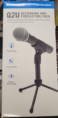 Samson Q2U Handheld Dynamic USB Microphone Recording and Podcasting Open box