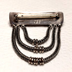 Rare Antique 925 Sterling Silver Bar Onyx Tube Cabochon Brooch Pin - Gorgeous! — photo 2