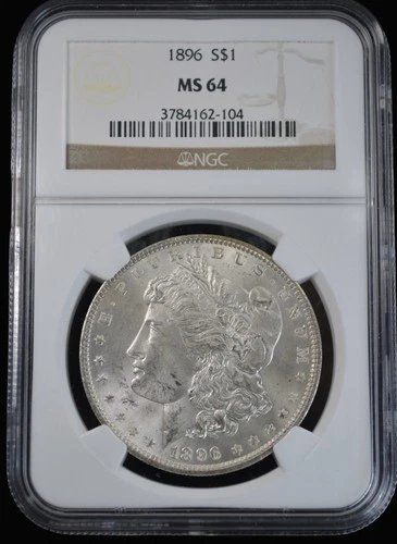 1896 Morgan Silver Dollar $1 NGC MS 64 Good Luster 90% US SIlver Dollar