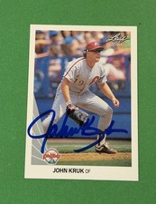 JOHN KRUK AUTOGRAPH (TTM) -1990 LEAF- PHILADELPHIA PHILLIES STAR