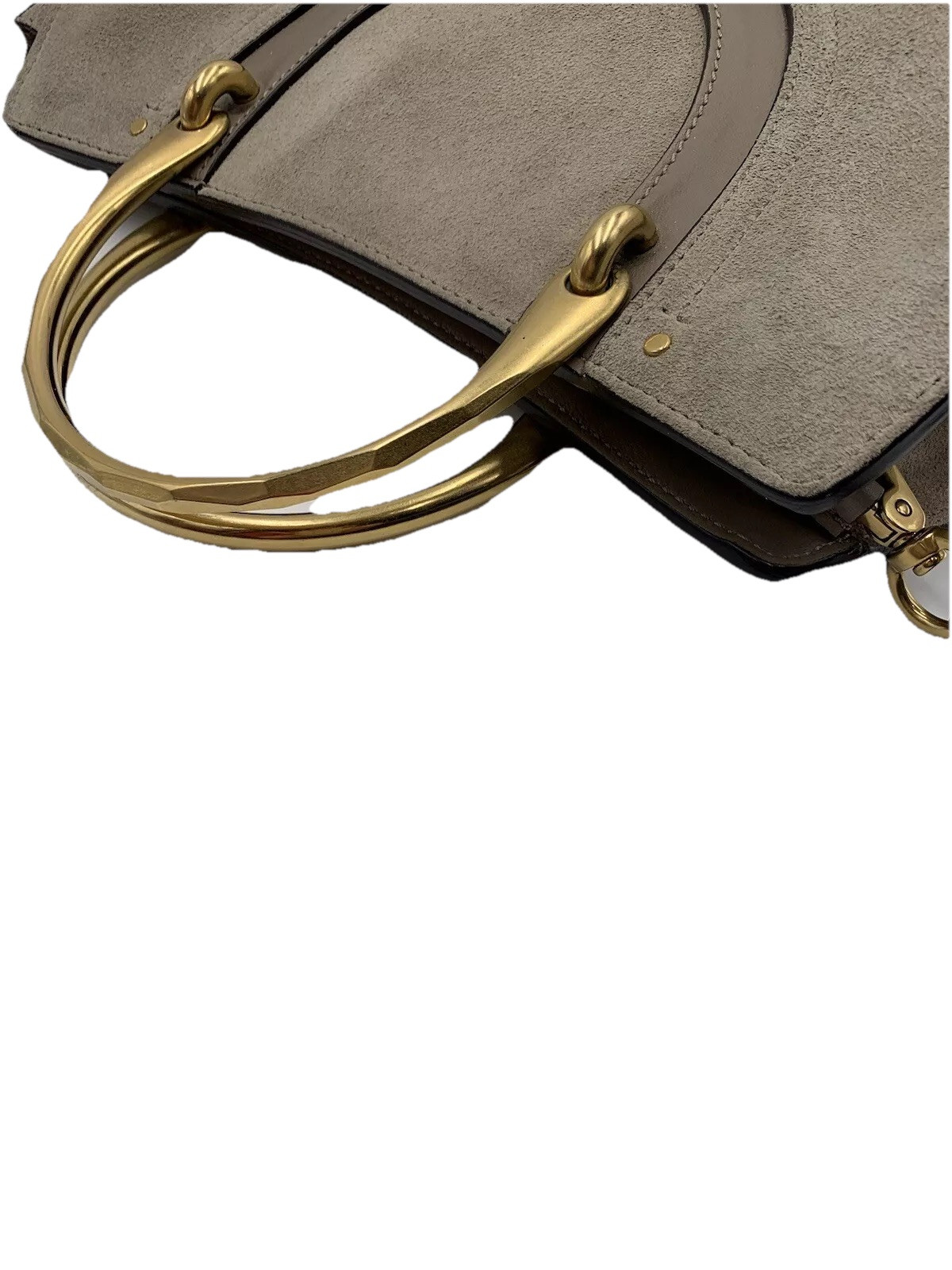 Auth Chloe Pixie Gray Suede Goatskin Leather Medi… - image 6