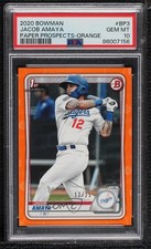 2020 Bowman Prospects Orange 12/25 Jacob Amaya #BP-3 PSA 10 GEM MT 14hk