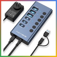 6 Ports Powered USB 3.2 Hub 3 USB-A 3.2 3 USB-C 3.2 , 10Gbps