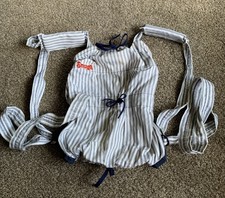 Vtg Snugli Original Baby Carrier Blue White Striped Adjustable Lightweight 80  s