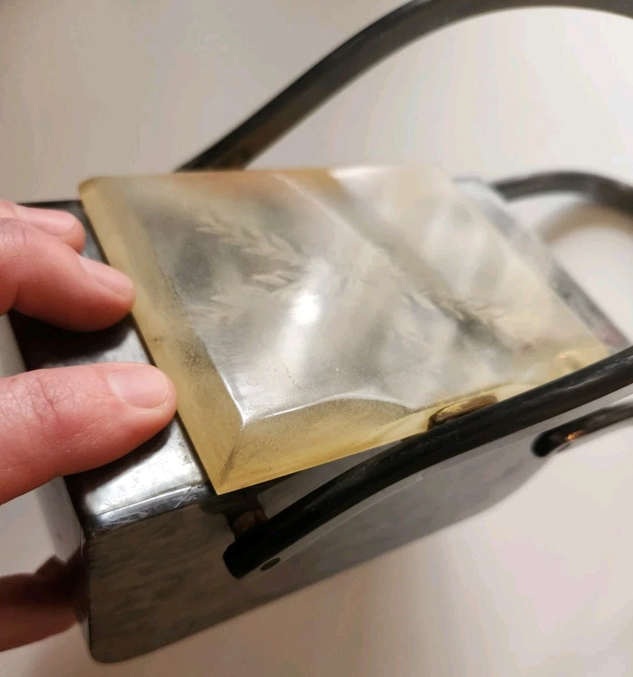 Vtg. Lucite Marbled Plastic Box Purse Free ShpN - Image 2 of 4