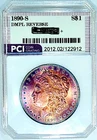 1890-S Rare Date  Gem BU  +  DMPL Rev.  Reflective Rainbow Toned Morgan Dollar