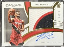 2021-22 Immaculate RPA Tag #137 Greg Brown III RC AUTO 01/50