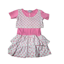 Girls 4T Pink Polka Dot Ruffle Skirt Crop Top Stacey's Things 80s 90s Jersey