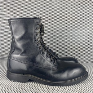 Vintage 1992 Wolverine Military Combat Boots Mens 9 R Black Leather Lace Up WDYWT] Copped some vintage 1992 wolverine motorcycle boots  main image 3