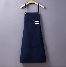 Canvas Denim Apron Barista Cafe Restaurant Chefs Kitchen Cooking Pocket Bib Eco