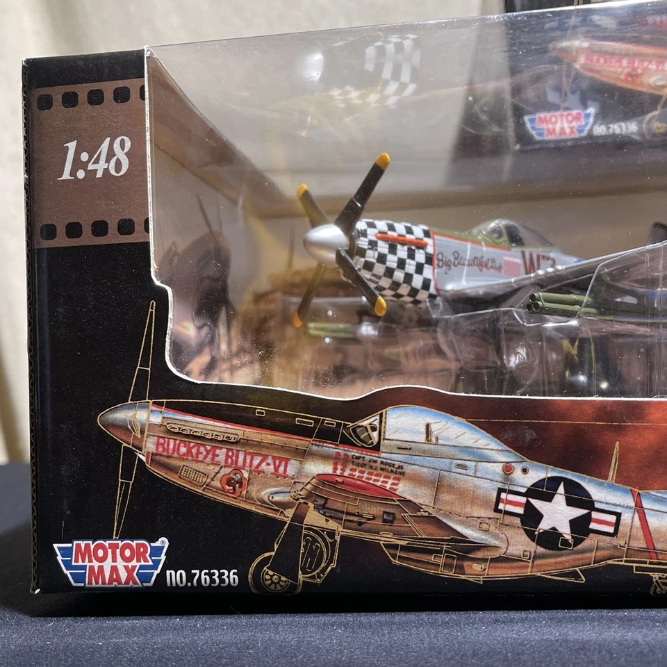 Avión de combate Mustang P-51 D fundido a presión escala 1:48 - Motor Max modelo lote de 3 Foto 2 de 4