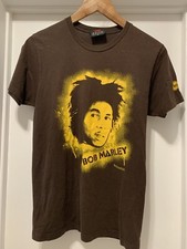 Vintage Zion Rootswear Bob Marley 2005 Brown T Shirt Sz S Hippie Grunge Y2K