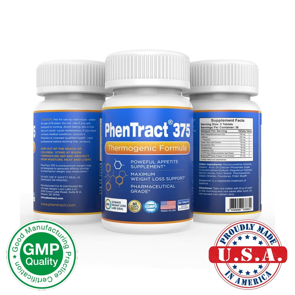 PhenTract375®Extreme Fat Blocker Appetite Control Suppress Fat Burner 60 TABS - Image 3 of 4