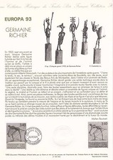Document Philatélique 1er Jour : 42 1993 - Europa Germaine Richier